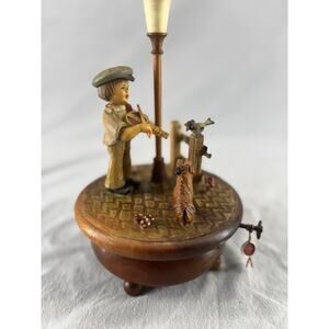 Vintage Anri Thorens Carved Swiss Wooden Music Box 'Arrivederci Roma’